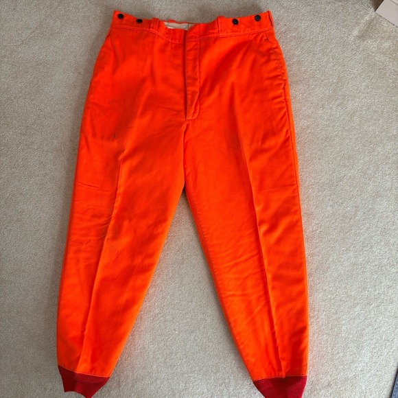 Vintage Woolrich Jogger Pants Men's XL 40 Blaze Orange Hunting Insulated Quilted